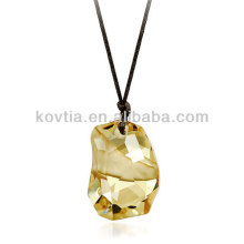 High quality big diamond pendant luxury yellow crystal pendant